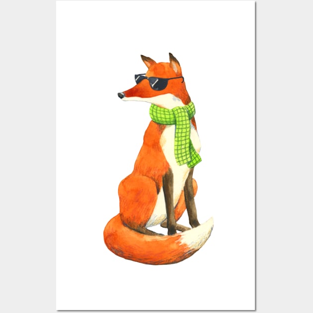 Cool Dude Fox Wall Art by AlisonKolesar